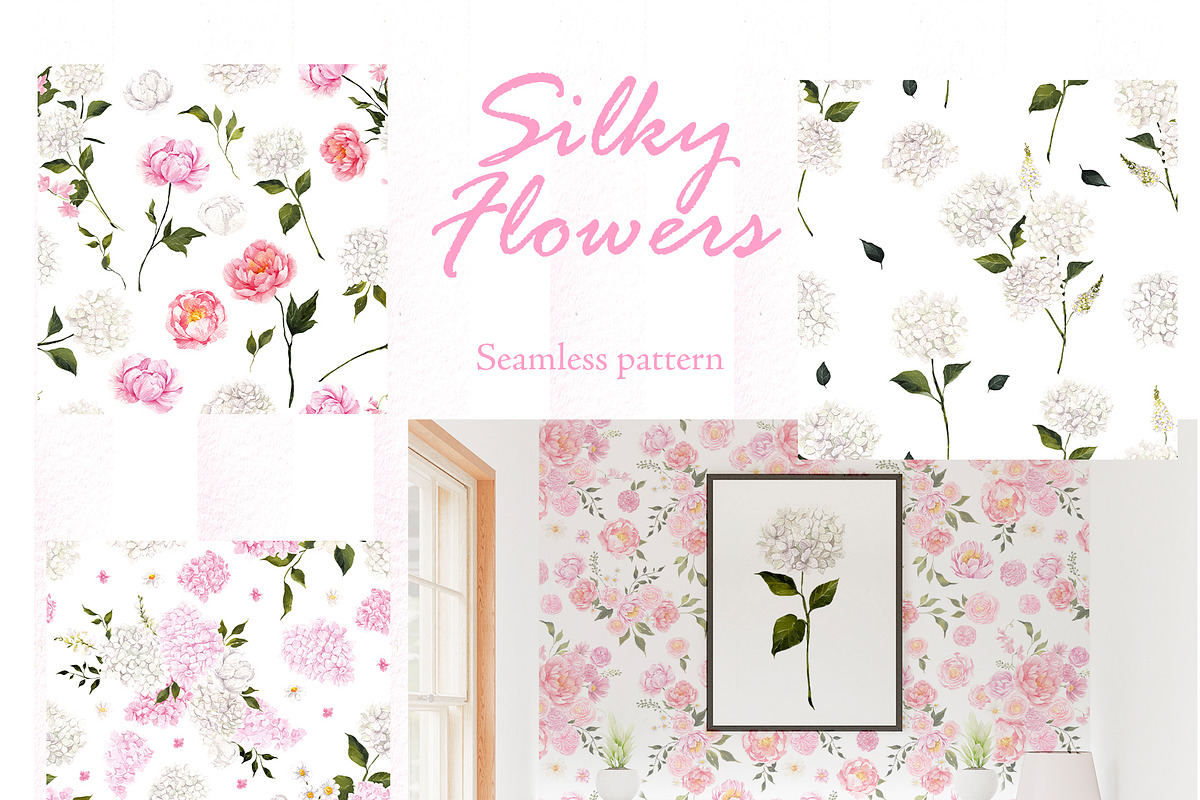 Silky Flowers. Watercolor graphic, an Object Graphic by ma_i_vi (Photo 9 of 11)