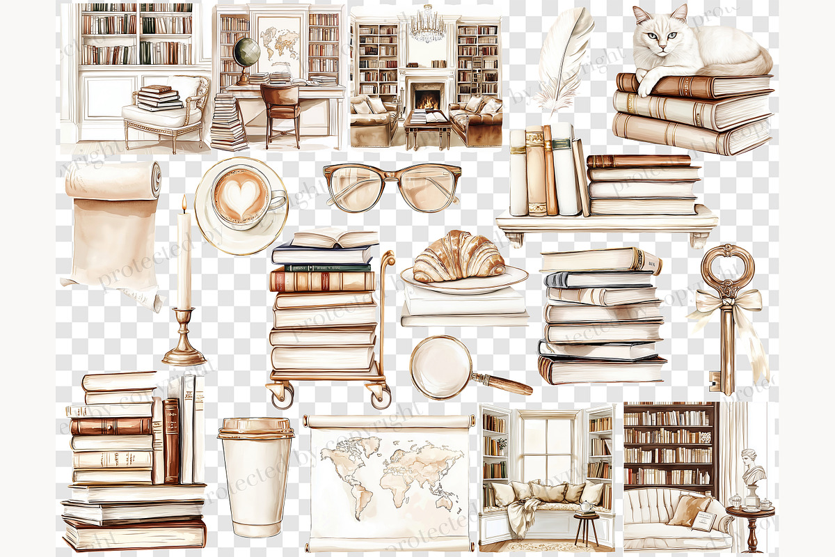 Cozy Reading Nook Clipart, a Person Illustration by GlamArtZhanna (Photo 7 of 8)