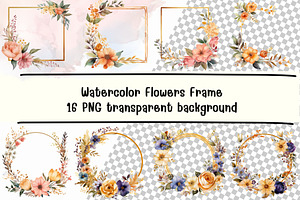 Watercolor Flowers Frame 16 PNG, a Transportation Photo by PKshop