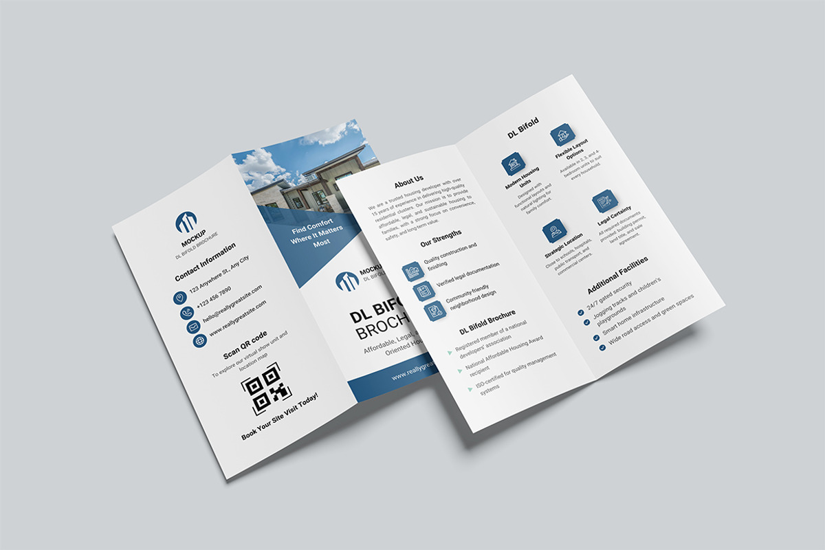 DL Bifold Brochure Mockup, an Advertising Mockup by swsi-studio (Photo 3 of 5)