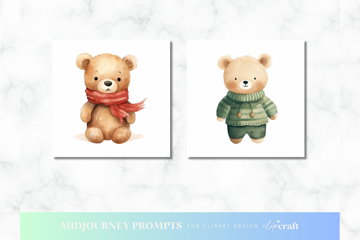 Watercolor Transport Bears Prompt, an Animal Illustration by ClipCraft (Photo 6 of 9)