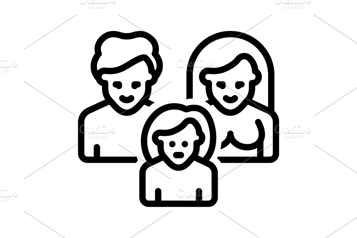 Parenting brood mix icon, an Outline Icon by Creative priyanka
