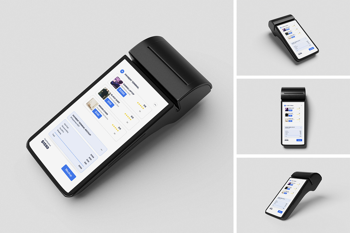 Payment Terminal Mockup, a Device Mockup by swsi-studio (Photo 1 of 5)