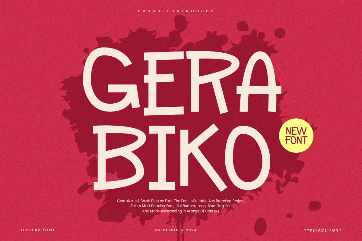 Gerabiko - Marker Font, a Sans Serif Font by QR Design Studio (Photo 1 of 6)
