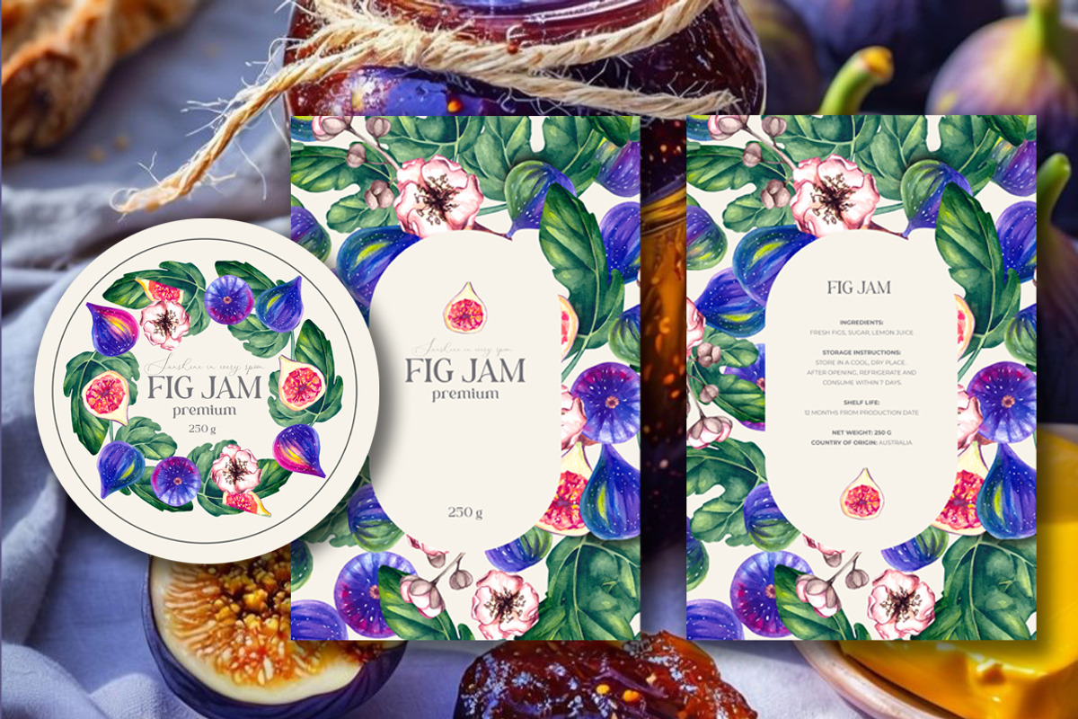 Figura Fig Plant Watercolor clipart, a Food Illustration by SashaKondr (Photo 2 of 12)