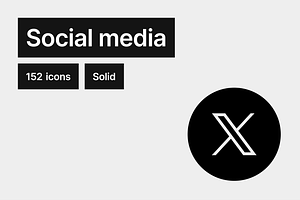 Social Media - Solid - 152 Icons