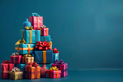 86 Gift boxes with ribbons and bows, a Holiday Photo by Handmadefont (Thumbnail 23 of 90)