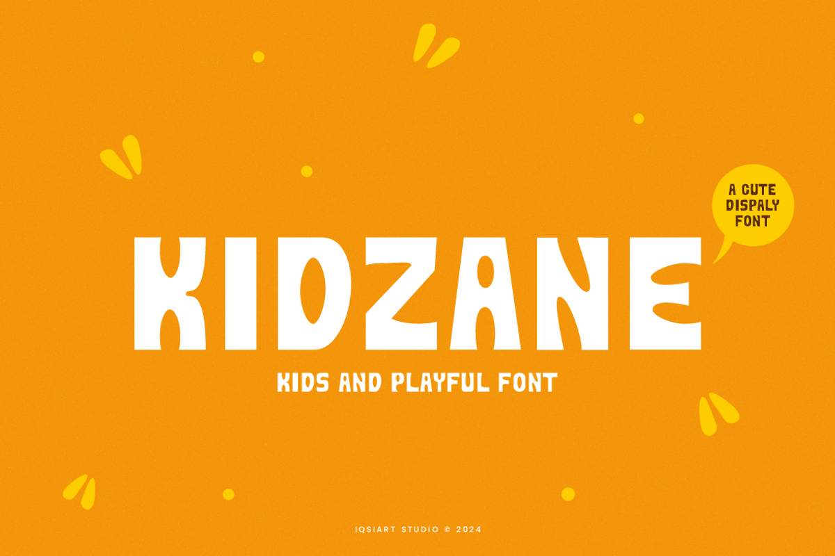 Kidzane - Kids Font, a Sans Serif Font by Iqsiart Studio (Photo 1 of 6)