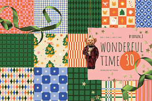 Wonderful Time. Seamless Patterns, a Pattern Graphic by oxygen_8