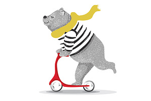 cute bear-cartoon bear-bear vector