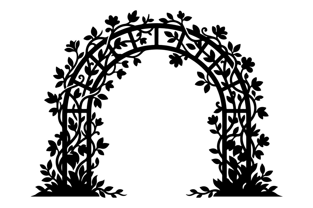 Floral Garden Arch Silhouette Bundle, an Object Graphic by hafijul (Photo 4 of 4)