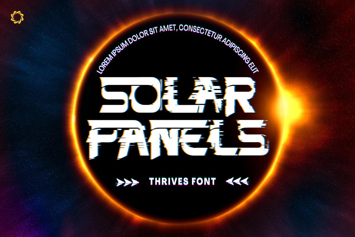 Thrives Glitch - Futuristic Font, a Serif Font by 177Studio (Photo 6 of 8)