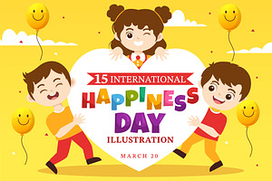 15 World Happiness Day Illustration