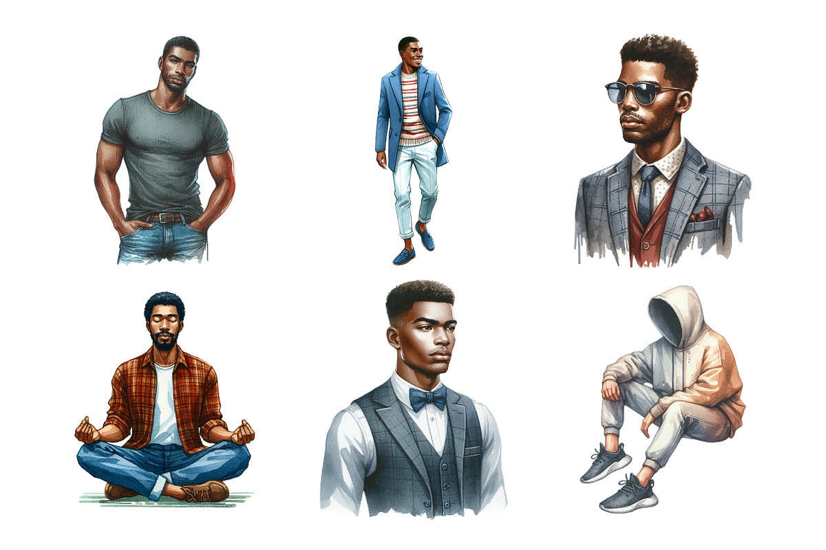 Handsome African Men Clipart, an Illustration by Daily.Designs (Photo 5 of 5)