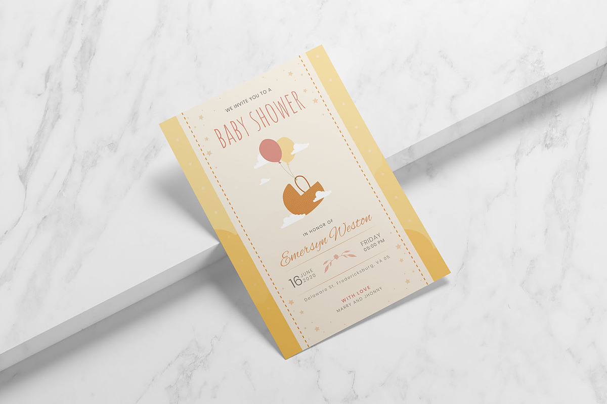 Stoller Balloonies Baby Shower Invit, an Invitation Template by Fannan Studio (Photo 2 of 3)