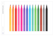 Vector Colored Markers, an Object Graphic by Side Project (Thumbnail 4 of 8)