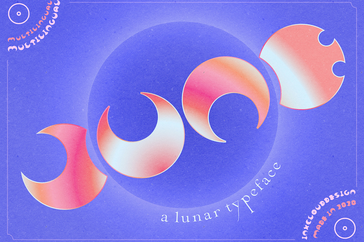 Retro Cyber Lunar Font Moon Typeface, a Symbol Font by InkCloudDesign (Photo 2 of 11)