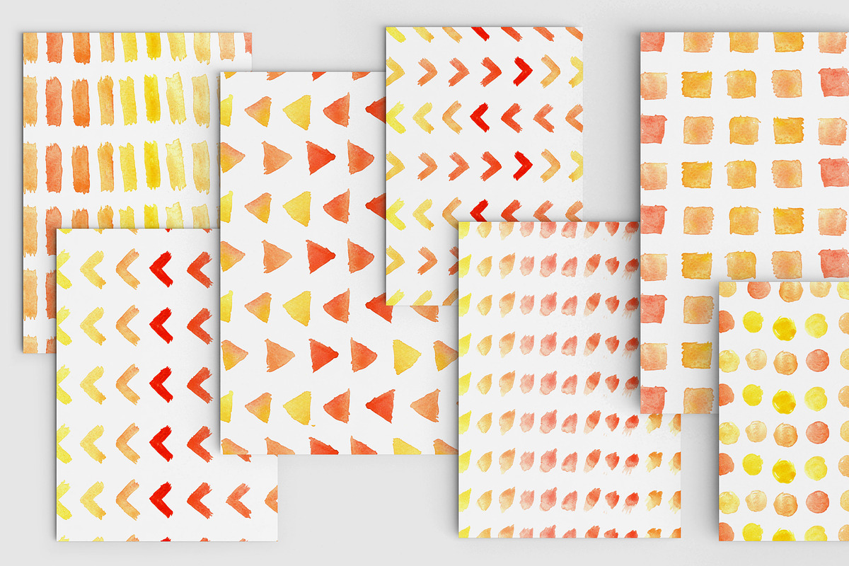 Sunny geometric - watercolor pattern, a Pattern Graphic by Elishamelisha (Photo 2 of 3)