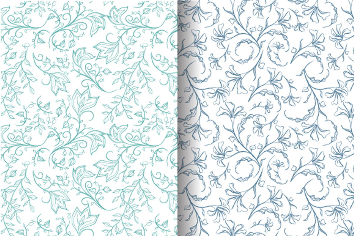 Set of vector floral patterns preview 3