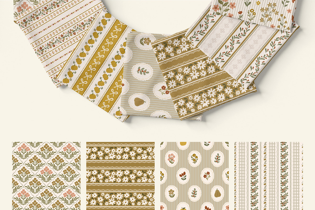 Natural Autumn background & pattern, a Pattern Graphic by Cozy pattern shop (Photo 10 of 14)