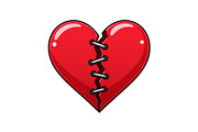 Broken red heart stitched together, an Object Illustration by ZinetroN (Thumbnail 1 of 3)