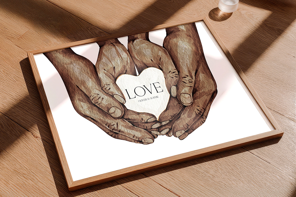 Holding Hands Heart Lovers Couple, a Person Illustration by EkaterinaViArt (Photo 5 of 5)