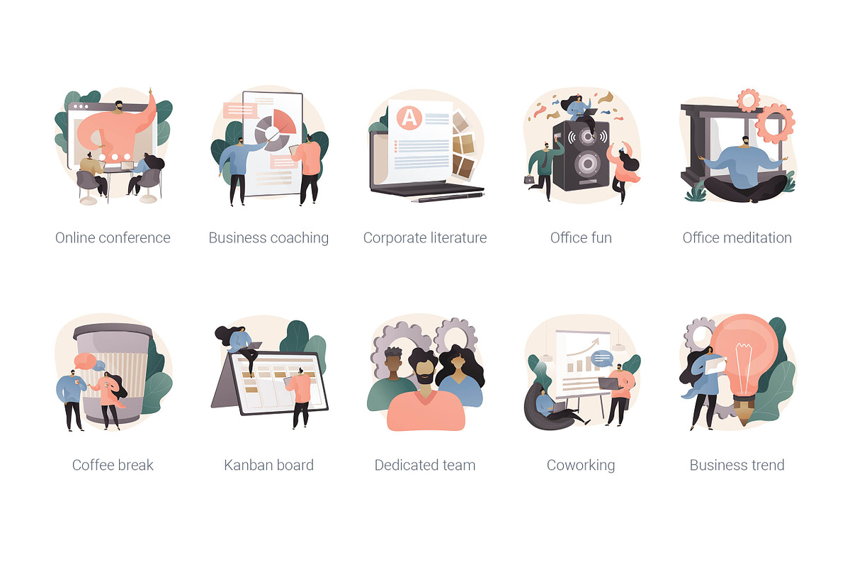 100 IT business vector illustrations, a Templates & Theme by Visual Generation (Photo 4 of 13)