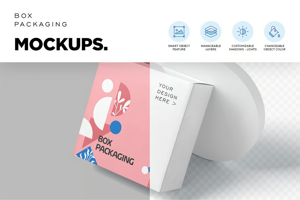 Box Packaging Mockups, a Packaging Mockup by megostudi0 (Photo 2 of 6)