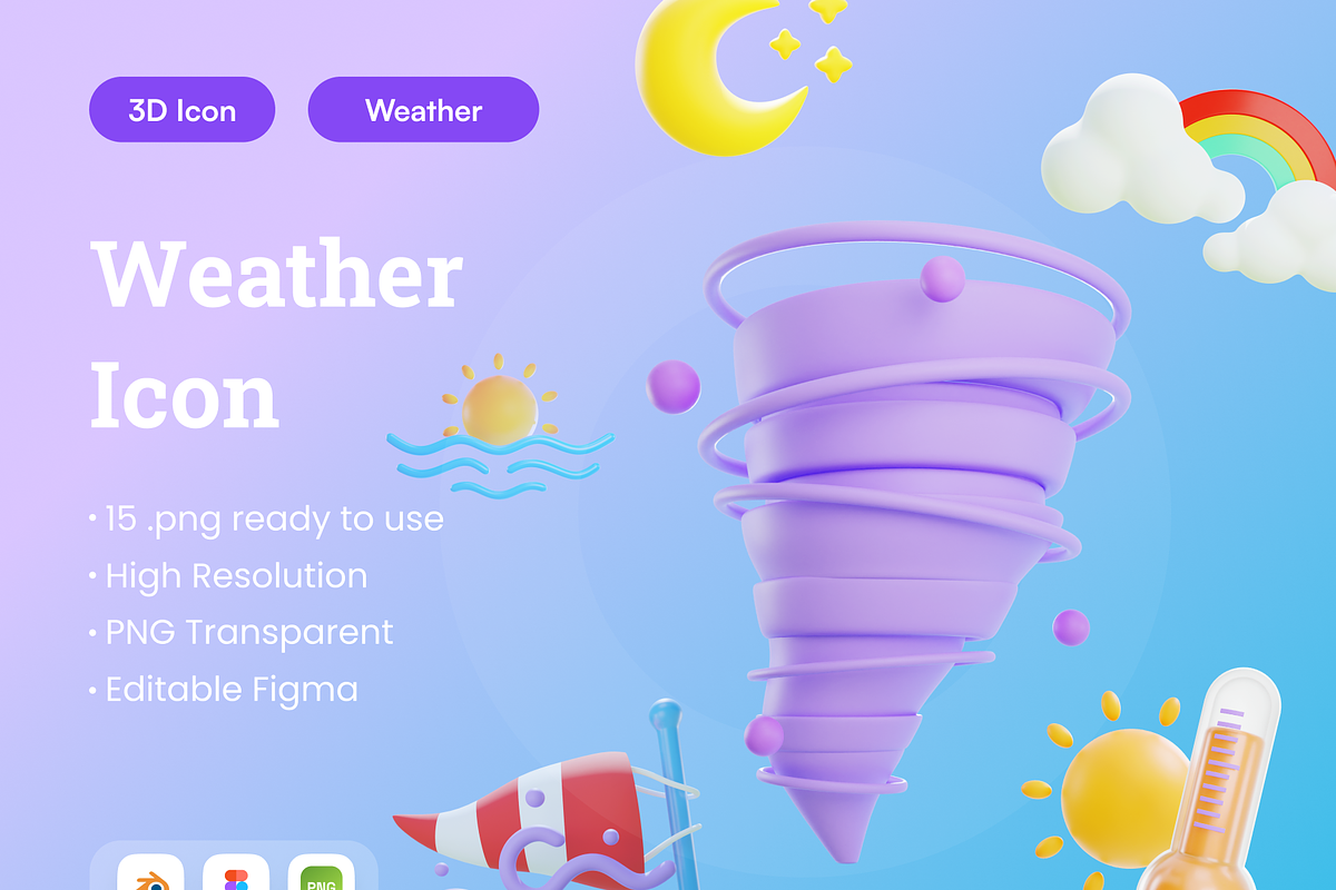 Weather 3D Illustration, an Environmental 3D Model by Vektora Studio (Photo 1 of 6)