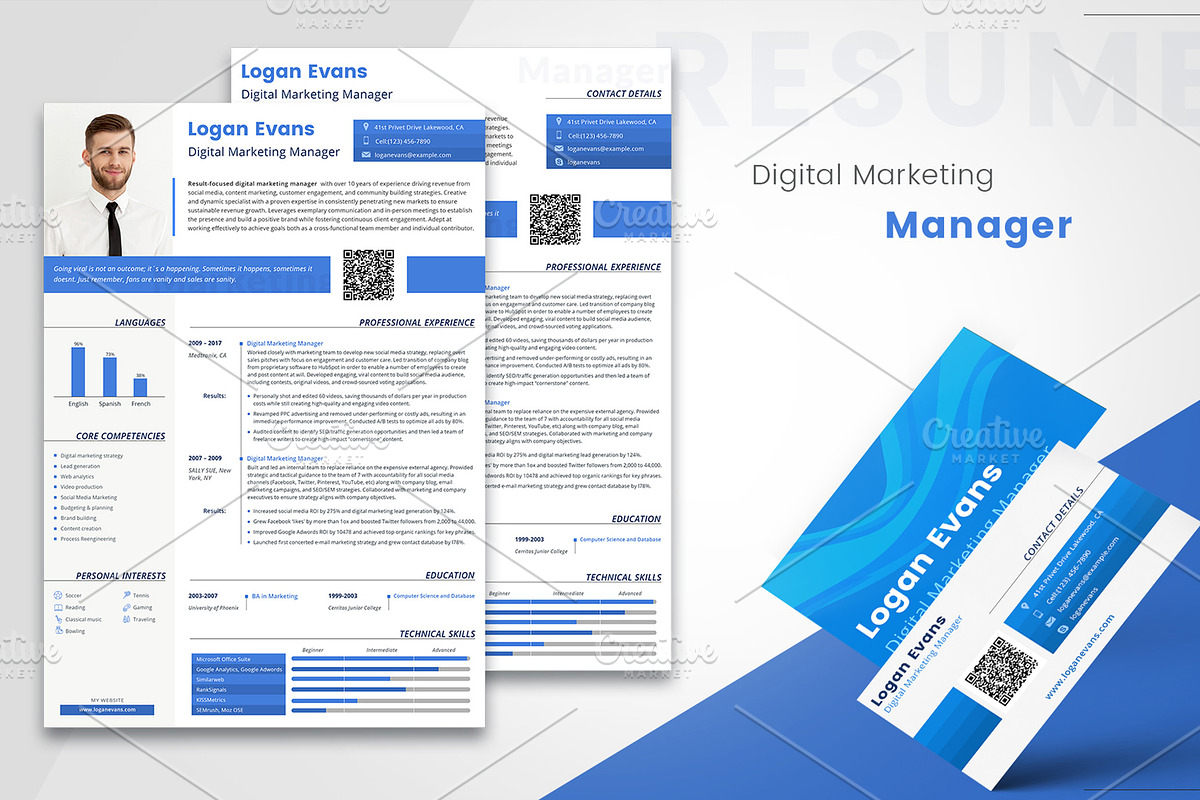 Digital Marketing Resume Template, a Resume Template by MotoCMS (Photo 2 of 3)
