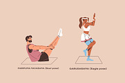 People in yoga poses, asanas set, a Sport Illustration by PaperTrident (Thumbnail 9 of 12)