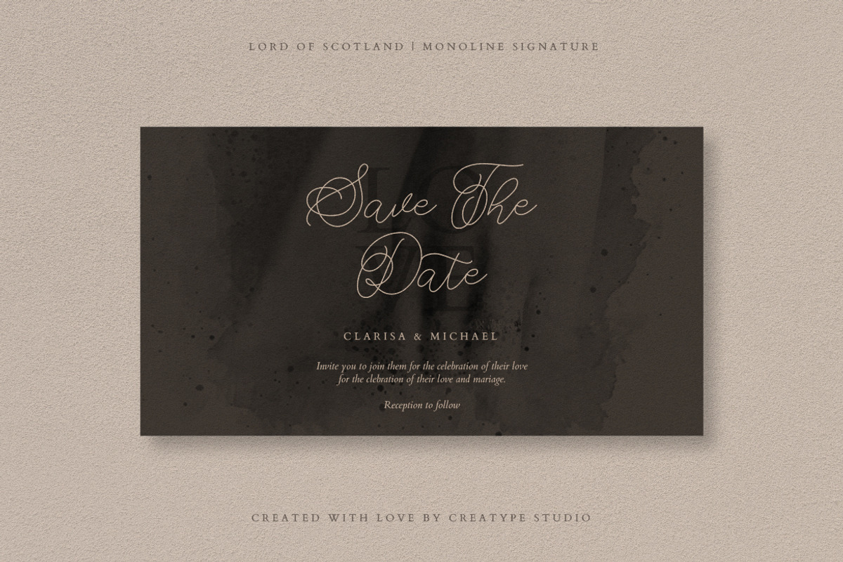 Lord of Scotland Monoline Signature, a Script Font by Creatype Studio (Photo 7 of 9)