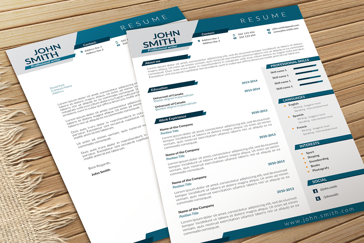 Dynamic CV-Resume and Cover Letter, a Resume Template by Chere