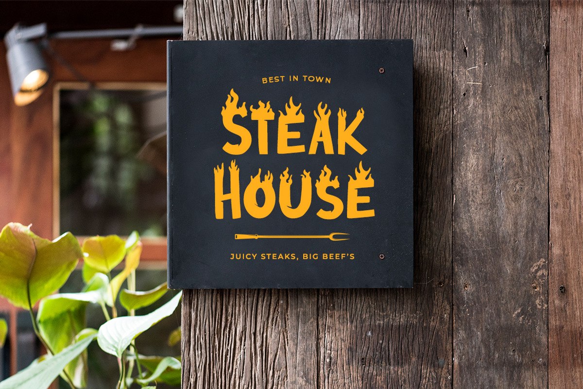 Steak House - Display Burn Font, a Font by Typefactoryco (Photo 6 of 8)