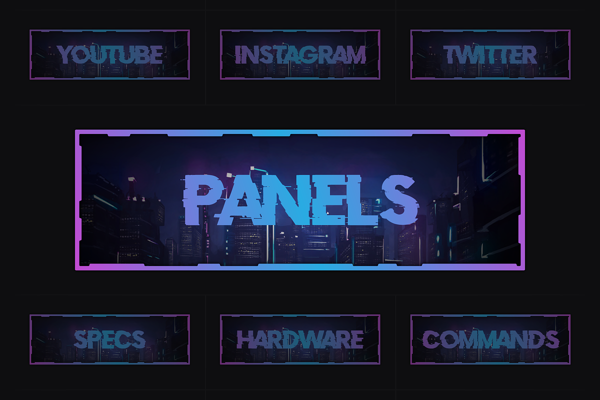 Glitch | 18 Twitch Panels, a Social Media Template by SageDsgn (Photo 1 of 3)