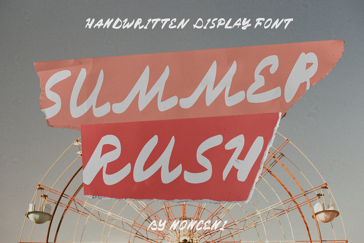 Summer Rush Handwritten Display Font, a Handwritten Font by Nonceni (Photo 1 of 10)