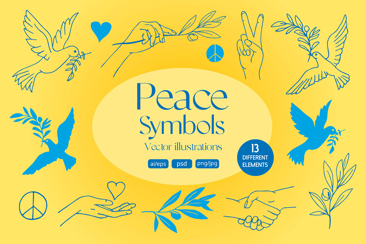 Peace Symbol Vector Illustrations, an Illustration by Annakaroline