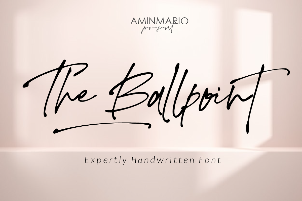 The Ballpoint, a Script Font by AMINMARIO (Photo 1 of 9)
