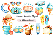 Summer Vacation Clipart, a Decorative Illustration by Anca Digital Vibe (Thumbnail 1 of 9)