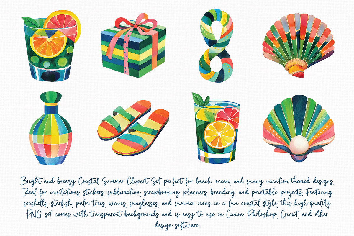 Coastal Summer Clipart Set, an Illustration by Libby Wishes (Photo 7 of 7)