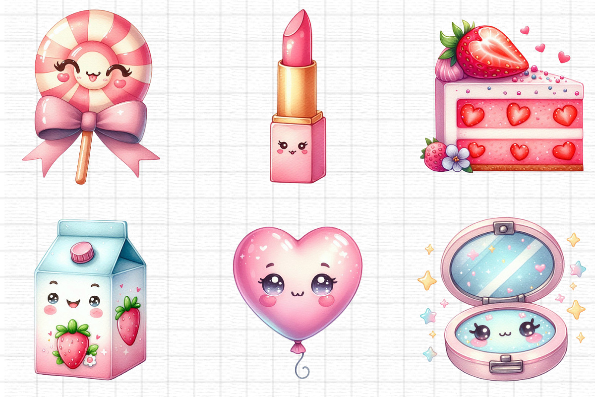 Kawaii Girly Aesthetic Clipart, a Seasonal Illustration by Daily.Designs