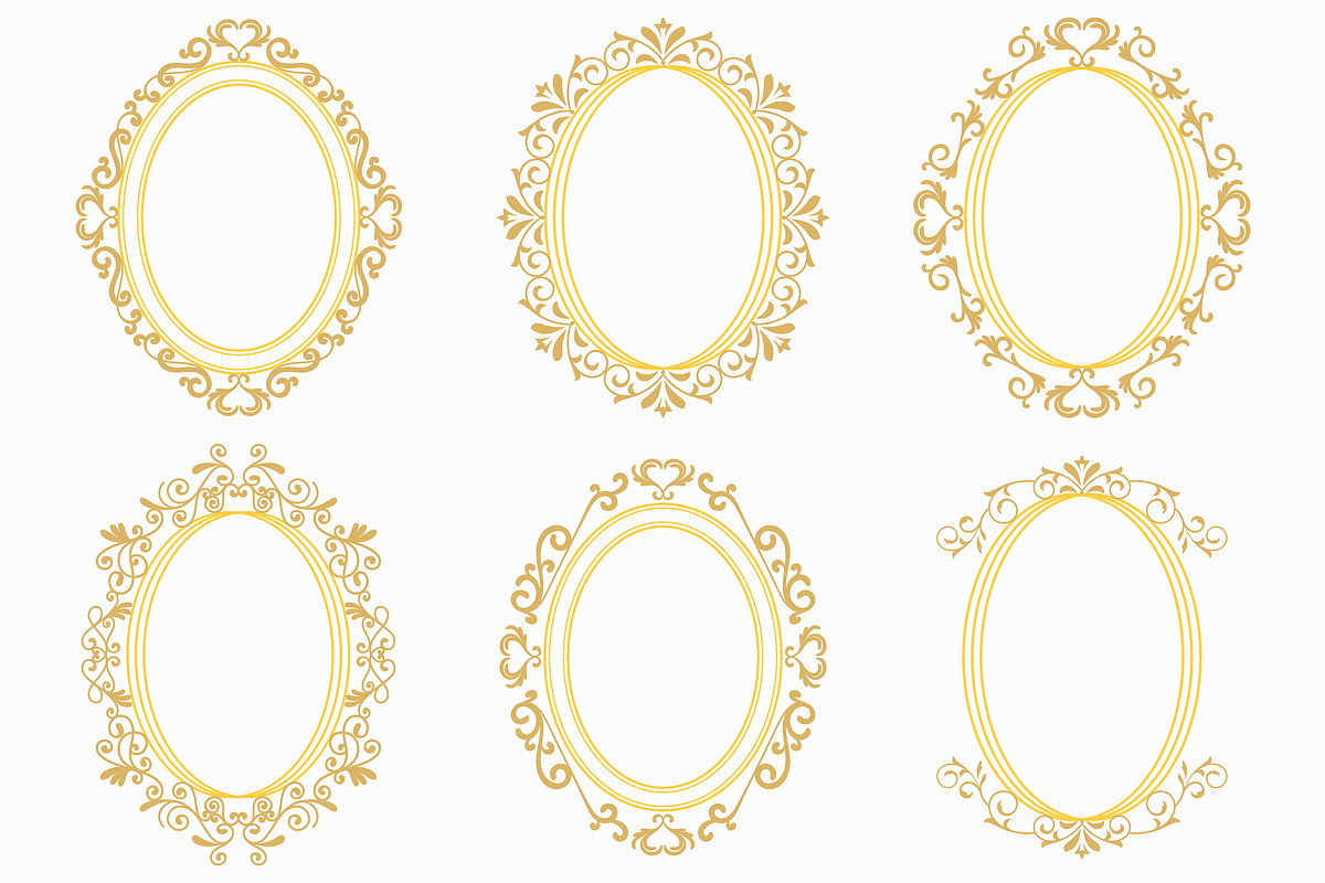 Oval Ornamental Frame Vector Bundle, a Decorative Illustration by Kusumaillustration (Photo 4 of 16)
