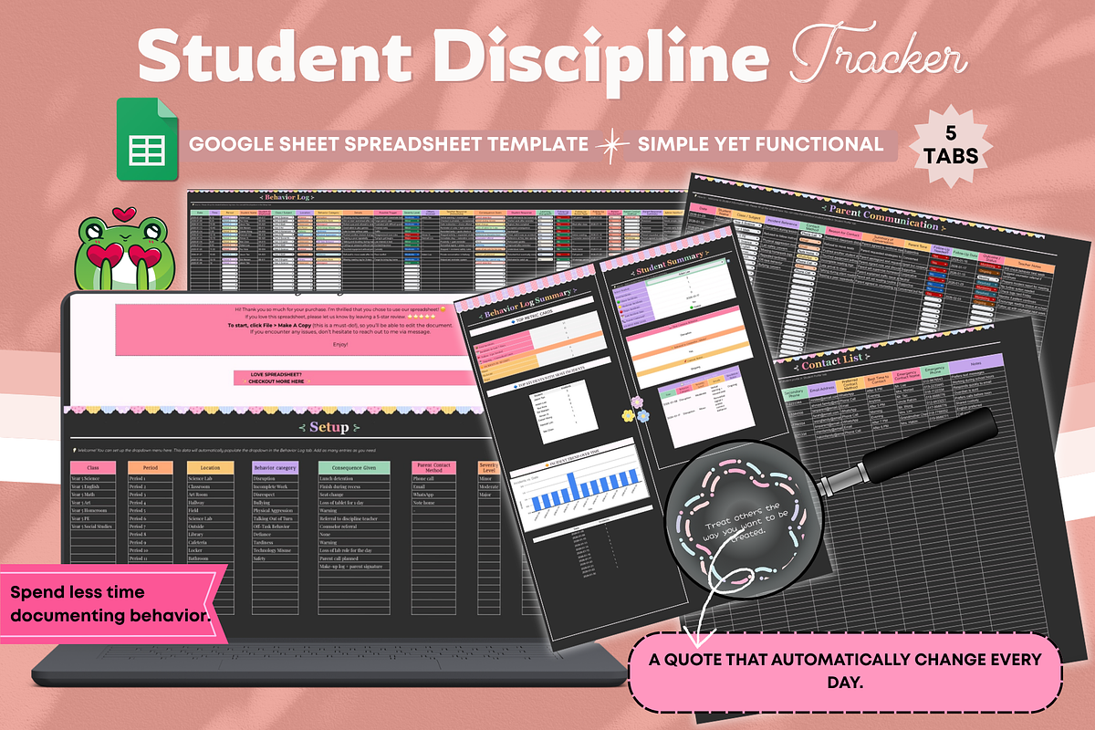 Student Discipline Tracker, a Stationery Template by bellaROSEworkshop (Photo 1 of 6)