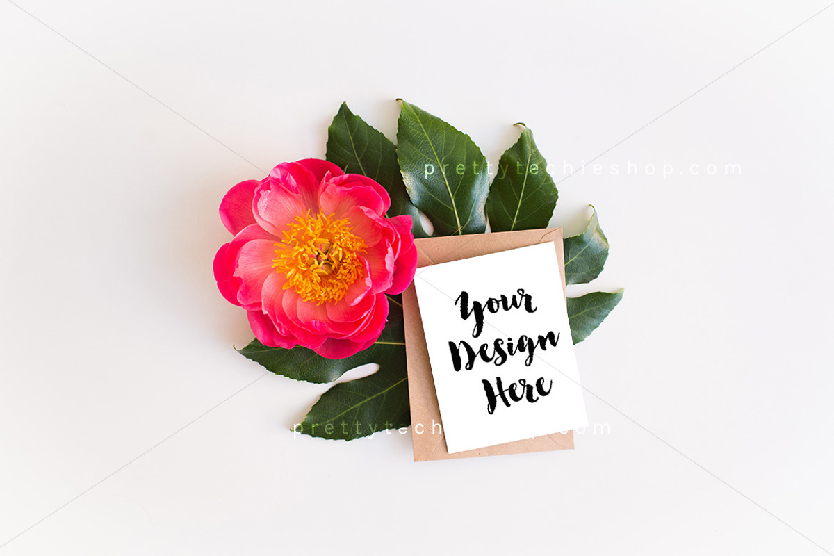 Greeting Card Mockup Flowers, a Print Template by Pretty Techie (Photo 1 of 3)