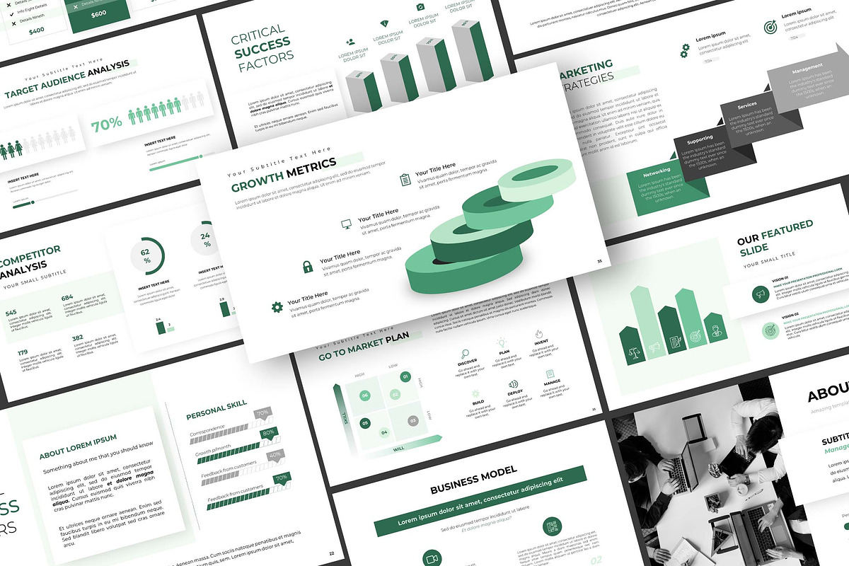 Green PowerPoint Template, a Presentation Template by Artemis-products (Photo 2 of 7)