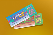 Blue Gradient Summer Fest Ticket, a Card Template by graphicook (Thumbnail 2 of 3)