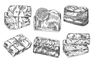 A sect of vector sketches of, an Object Illustration by Sabelskaya