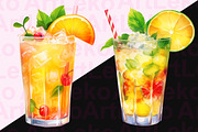 Tropical Cocktails Clipart, a Food Illustration by LekoArt (Thumbnail 6 of 10)