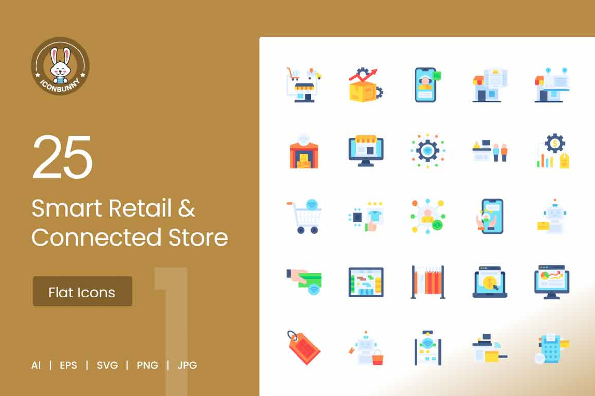 Smart Retail & Connected Store Icons, a Solid Icon by IconBunny (Photo 1 of 2)