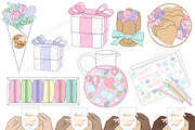 Mother's Day Pastel Clipart, an Illustration by GlamArtZhanna (Thumbnail 3 of 5)
